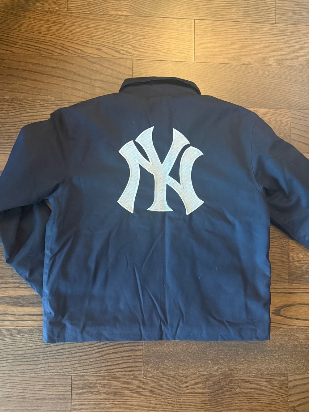Reworked Carhartt Navy Work Jacket with White NY Patch - Picture 2 of 5